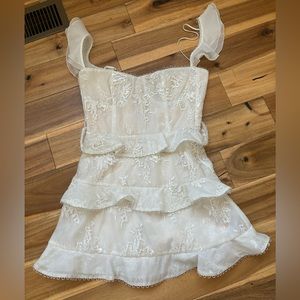 V. Chapman Avignon Dress White with nude lining size 6